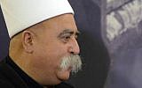 Spiritual Leader of the Druze Community in Israel Sheikh Moafaq Tarif, October 20, 2013. (photo credit: Mark Neyman/GPO/FLASH90)