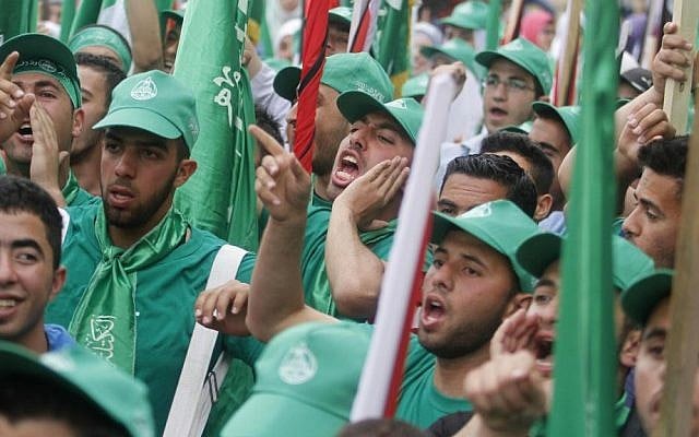 Palestinian supporters of the Islamist Hamas movement attend a rally at Birzeit University, on the outskirts of the West Bank city of Ramallah, on May 6, 2014. (Issam Rimawi/Flash90) Palestinian supporters of the Islamist Hamas movement attend a rally at Birzeit University, on the outskirts of the West Bank city of Ramallah, on May 6, 2014. (Issam Rimawi/Flash90)