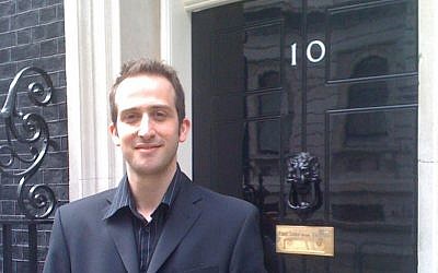 Tal Ofer at No. 10 Downing Street while working for an MP. (courtesy)