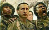 Tyrese Rice, coach David Blatt and Sofoklis Schortsanitis in the latest meme making the rounds (Amir Schiby/Twitter)