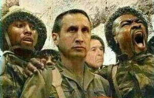 Tyrese Rice, coach David Blatt and Sofoklis Schortsanitis in the latest meme making the rounds (Amir Schiby/Twitter)