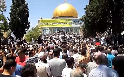 A Hizb Al-Tahrir  rally on May 23, 2014 (photo credit: Youtube screenshot)