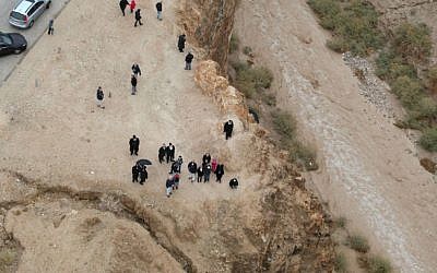 Illustrative photo of floods in the Dead Sea area during a stormy winter day (photo credit: Flash90)
