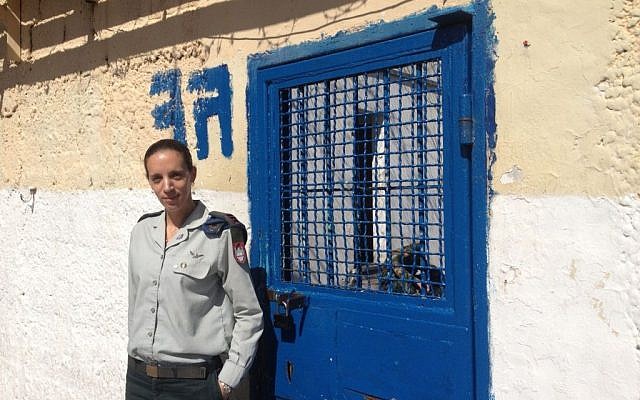 Cpt. Lea Itzik at the IDF's Prison Four (photo credit: Mitch Ginsburg/ Times of Israel)