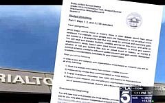 A copy of the assignment. (Screen capture: KTLA)