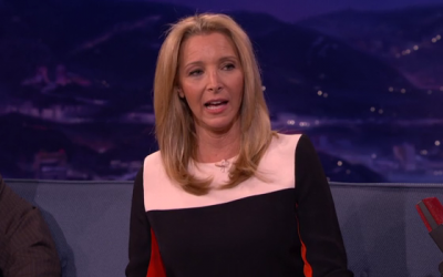 Former 'Friends' star Lisa Kudrow on late night show 'Conan,' May 14, 2014. (photo credit: screen capture: http://teamcoco.com/)