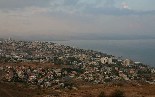 The view from Mount Bereniki of Tiberias and the Sea of Galilee (photo credit: Shmuel Bar-Am)