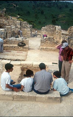 Exploring the remains atop Mount Bereniki (photo credit: Shmuel Bar-Am)