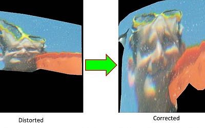 A 'raw,' uncorrected image taken underwater (L.) and the same image taken with the Technion's Stella Maris technology (Photo credit: Courtesy) A 'raw,' uncorrected image taken underwater (L.) and the same image taken with the Technion's Stella Maris technology (Photo credit: Courtesy)