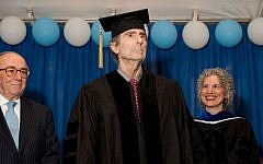 Philip Roth receives an honorary doctorate at the Jewish Theological Seminary's commencement in New York, May 22, 2014. (JTA/Ellen Dubin Photography)
