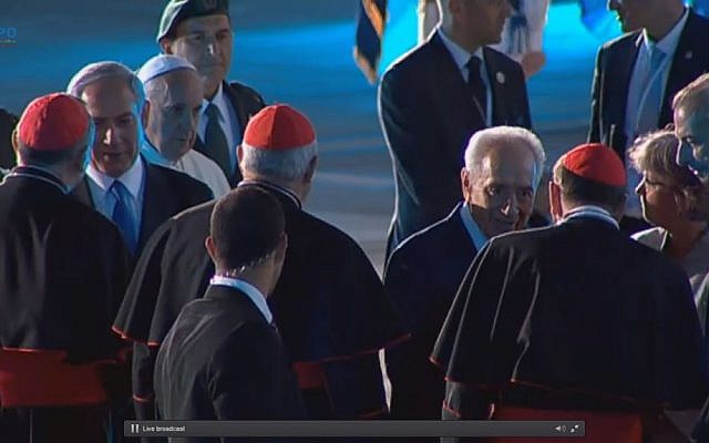 Pope Francis at the airport. (Screen capture: GPO)
