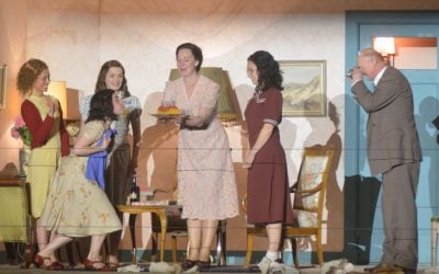 A scene from the play "Anne" during its world premiere in Amsterdam on May 8, 2014. (photo credit: JTA/Cnaan Liphshiz)