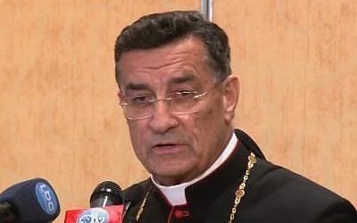 Maronite Patriarch Beshara al-Rai (screen capture: Youtube)