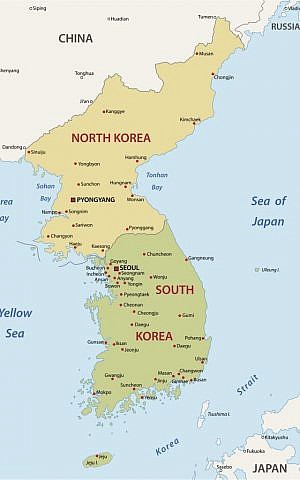 The two Koreas. (photo credit: Shutterstock image) Korean Peninsula (Korean Peninsula via Shutterstock)