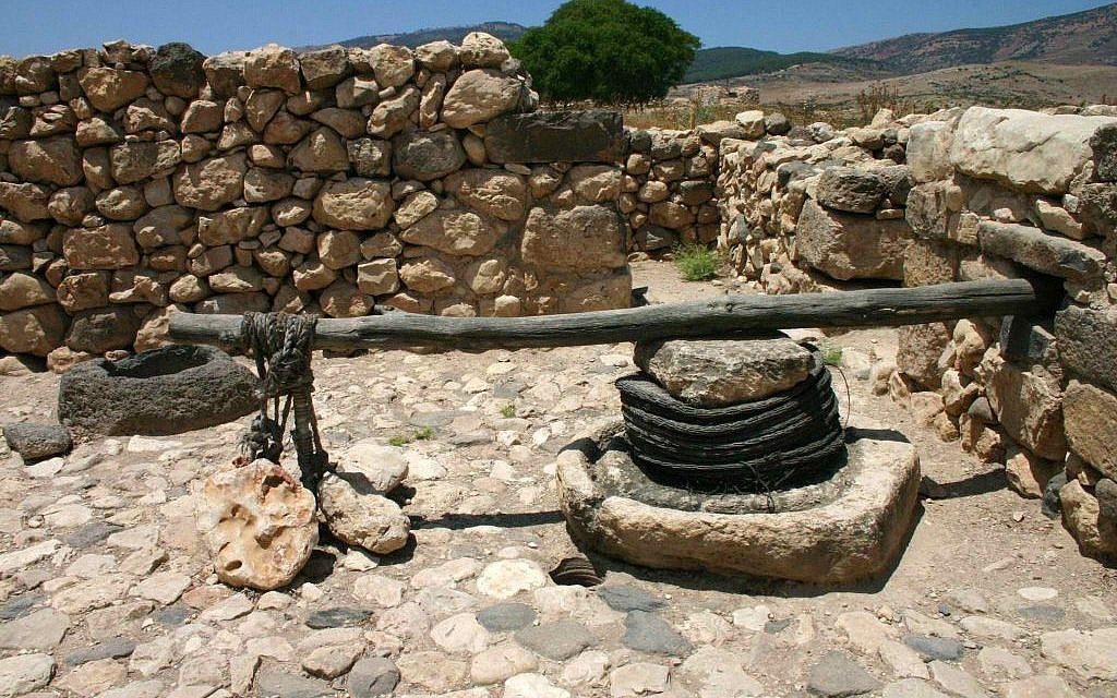 The oil press at Tel Hatzor (photo credit: Shmuel Bar-Am)