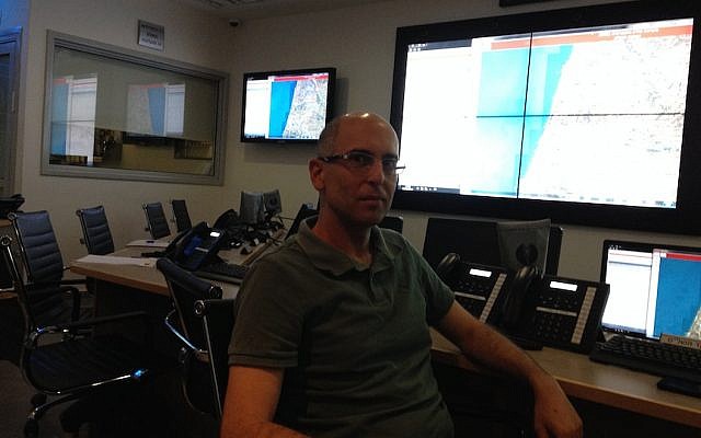 Yoav Kenan, dircector of the project's geographic information system, at Matash's Rishon Lezion center (Photo credit: Courtesy) Yoav Kenan, dircector of the project's geographic information system, at Matash's Rishon Lezion center (Photo credit: Courtesy)