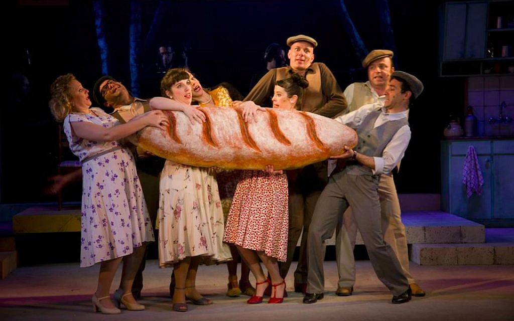 A scene from 'Monologues from the Kishke'; food plays a major role in the play (photo credit: Tami Shacham) A scene from 'Monologues from the Kishke'; food plays a major role in the play (photo credit: Tami Shacham)