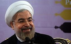 Iranian President Hassan Rouhani speaks during a press conference in the capital Tehran on June 14, 2014 (Photo credit: Atta Kenare/AFP)