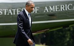 US President Barack Obama arriving at the White House in Washington, DC, on May 28, 2014. (photo credit: AFP Photo/Jewel Samad)