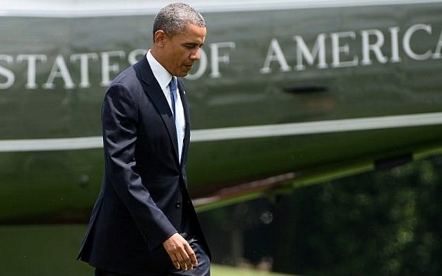 US President Barack Obama arriving at the White House in Washington, DC, on May 28, 2014. (photo credit: AFP Photo/Jewel Samad) US President Barack Obama arriving at the White House in Washington, DC, on May 28, 2014. (photo credit: AFP Photo/Jewel Samad)