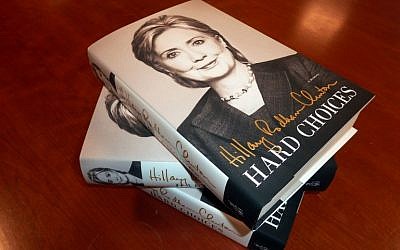 This photo illustration shows former US Secretary of state Hillary Clinton's memoir titled "Hard Choices" after its release on June 9, 2014 in Washington, DC. The long-awaited book is seen as an unofficial start to her expected 2016 presidential run. (Photo credit: AFP/ Eva HAMBACH)