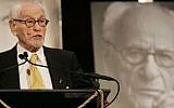 Actor Eli Wallach accepts the Career Achievement Award at the 2006 National Board of Review of Motion Pictures awards ceremony in New York, Tuesday, January 9, 2007. (photo credit: AP/Jeff Christensen)