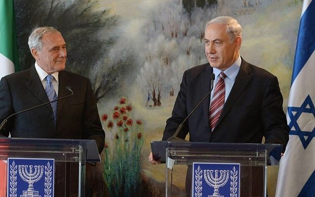 Israeli Prime Minister Benjamin Netanyahu holds a joint press conference with Pietro Grasso, President of the Italian Senate, in the Israeli parliament on June 25, 2014. (photo credit: Amos Ben Gershom/GPO/FLASH90) Israeli Prime Minister Benjamin Netanyahu holds a joint press conference with Pietro Grasso, President of the Italian Senate, in the Israeli parliament on June 25, 2014. (photo credit: Amos Ben Gershom/GPO/FLASH90)