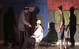 Eyal Yifrach (L) in his school production (photo credit: Youtube screenshot)