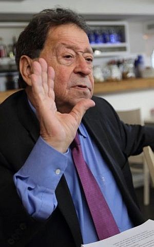 Binyamin Ben-Eliezer photographed in Tel Aviv in April. (Photo credit: Yaakov Naumi/FLASH90)