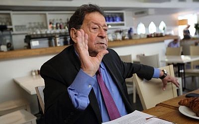 Binyamin Ben-Eliezer photographed in Tel Aviv in April. (Photo credit: Yaakov Naumi/FLASH90)