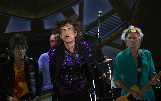 The Rolling Stones in Tel Aviv (from left): Wood, Watts, Jagger and Richards (photo credit: Flash90)