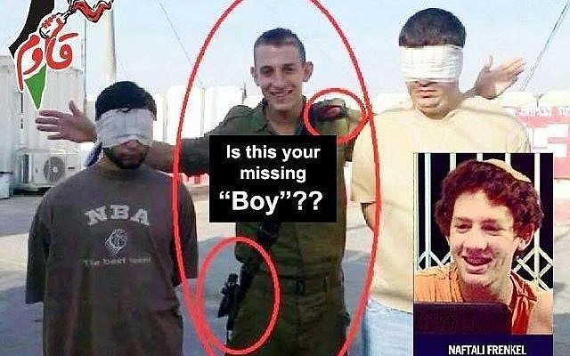 A viral Facebook image claiming kidnapped teenager Naftali Fraenkel is actually a soldier (photo credit: Facebook image)