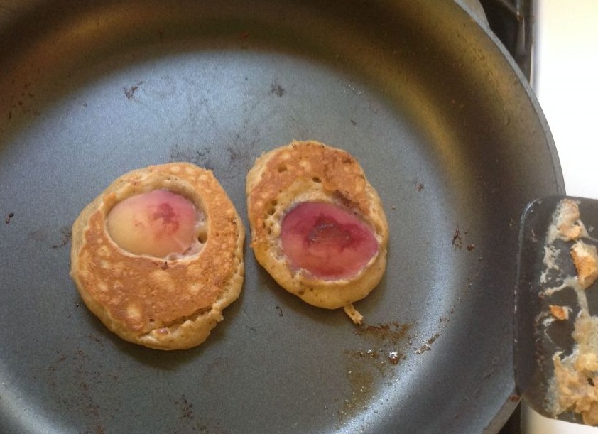 If you're really stocked with peaches, try them in pancakes or waffles, when the peach's sugar carmelizes into the batter (photo credit: Jessica Steinberg/Times of Israel)