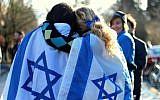 A November 2012 pro-Israel rally held in front of the Erb Memorial Union (student Union) at the University of Oregon. (courtesy of Oregon Hillel)