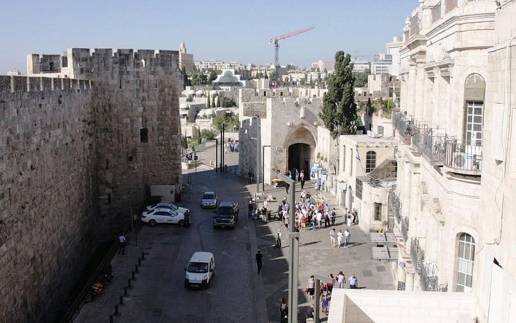 Jaffa Gate viewed from the Petra hostel (photo credit: Shmuel Bar-Am)