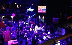Entrepreneurs, investors and guests gather at the Microsoft Ventures Demo Night in Tel Aviv June 29. 2015 (Photo credit: Courtesy)