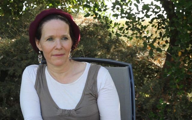 Rachelle Fraenkel, mother of abducted teen Naftali Fraenkel, interviewed two weeks after her son's disappearance on June 12 along with Gil-ad Shaar and Eyal Yifrach. June 26, 2014. (Photo credit: Ricky Ben-David/Times of Israel)