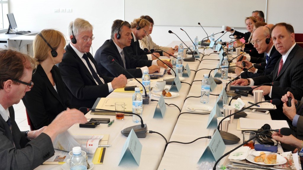 Claims Conference representatives meet with German officials during Holocaust restitution negotiations in Israel in 2013. (photo credit: Courtesy Claims Conference) Claims Conference representatives meet with German officials during Holocaust restitution negotiations in Israel in 2013. (photo credit: Courtesy Claims Conference)