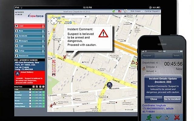 The NowForce app in action (Photo credit: Courtesy)
