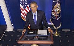 US President Barack Obama speaks about the situation in Iraq on Thursday, June 19, 2014, in the Brady Press Briefing Room of the White House in Washington.(AP Photo/Pablo Martinez Monsivais)