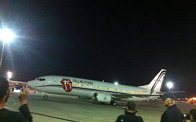 The Rolling Stones land at Ben Gurion Airport (photo credit: Courtesy)