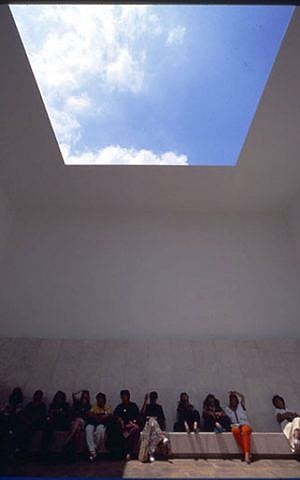 Sitting and contemplating the "Space That Sees" by James Turrell (Courtesy Israel Museum)
