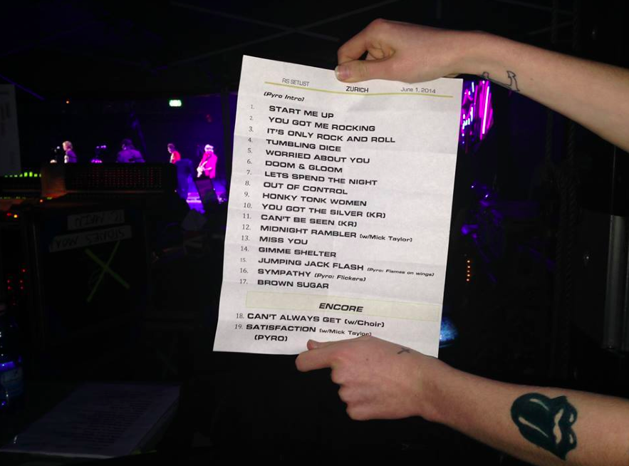 The Stones played a 19-song set in Zurich Sunday night (Courtesy The Rolling Stones Facebook page)