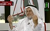Saudi scholar Nabil Hammas explains the Jewish-Zionist conspiracy in a TV interview (Photo credit: Youtube screen capture)
