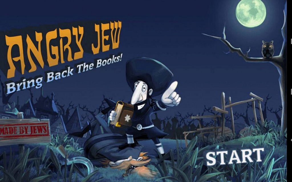 Screenshot of the very un-PC 'Angry Jew' (courtesy)