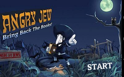 Screenshot of the very un-PC 'Angry Jew' (courtesy)