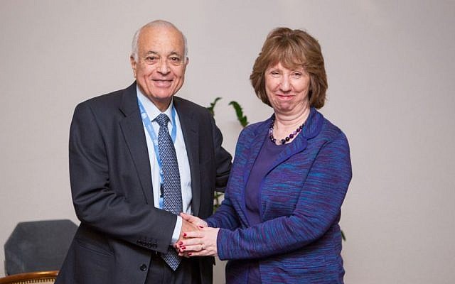 Nabil Elaraby, Secretary General of the League of Arab States, on the left, and Catherine Ashton (photo credit: European Union) Nabil Elaraby, Secretary General of the League of Arab States, left, and EU foreign policy chief Catherine Ashton (photo credit: European Union)