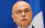 French Interior Minister Bernard Cazeneuve addresses the media in Paris, Sunday, June 1, 2014. (photo credit: AP/Jacques Brinon)