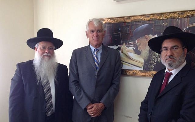EU Ambassador Faaborg-Andersen and Rabbi Mordechai Malka in Elad (photo credit: courtesy European Union Mission to Israel)