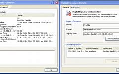 Screenshot of a forged Microsoft security certificate that victims of the Molerats attack clicked on (Photo credit: Courtesy)